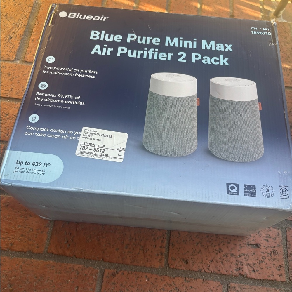 Blue Pure Mini Max Air Purifier 2-Pack - White/Grey
